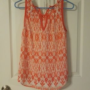Daniel Rainn Orange and White Sheer Tank with cami